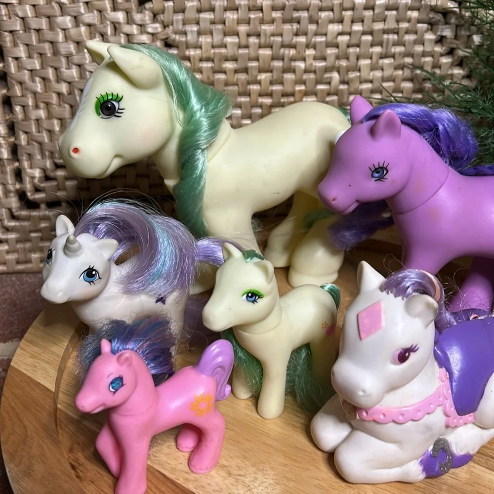 Vintage Set of 9 Pony Unicorn Toy Set 1983 -2003